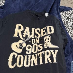 Gildan Black Tee with Cream Country Graphic